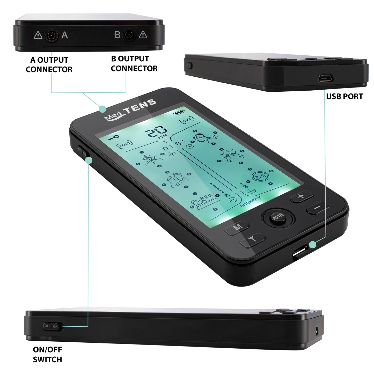 Tens Unit Machine Device Muscle Stimulator Electrotherapy Machine Rechargeable With Slipper