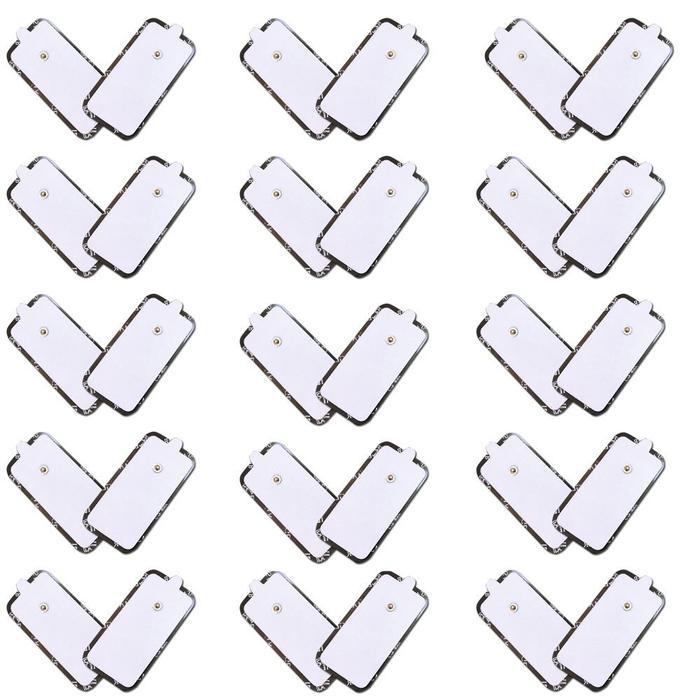 10 Pairs TENS Unit Pads XL Extra Large Snap On Sticky Reusable Pads