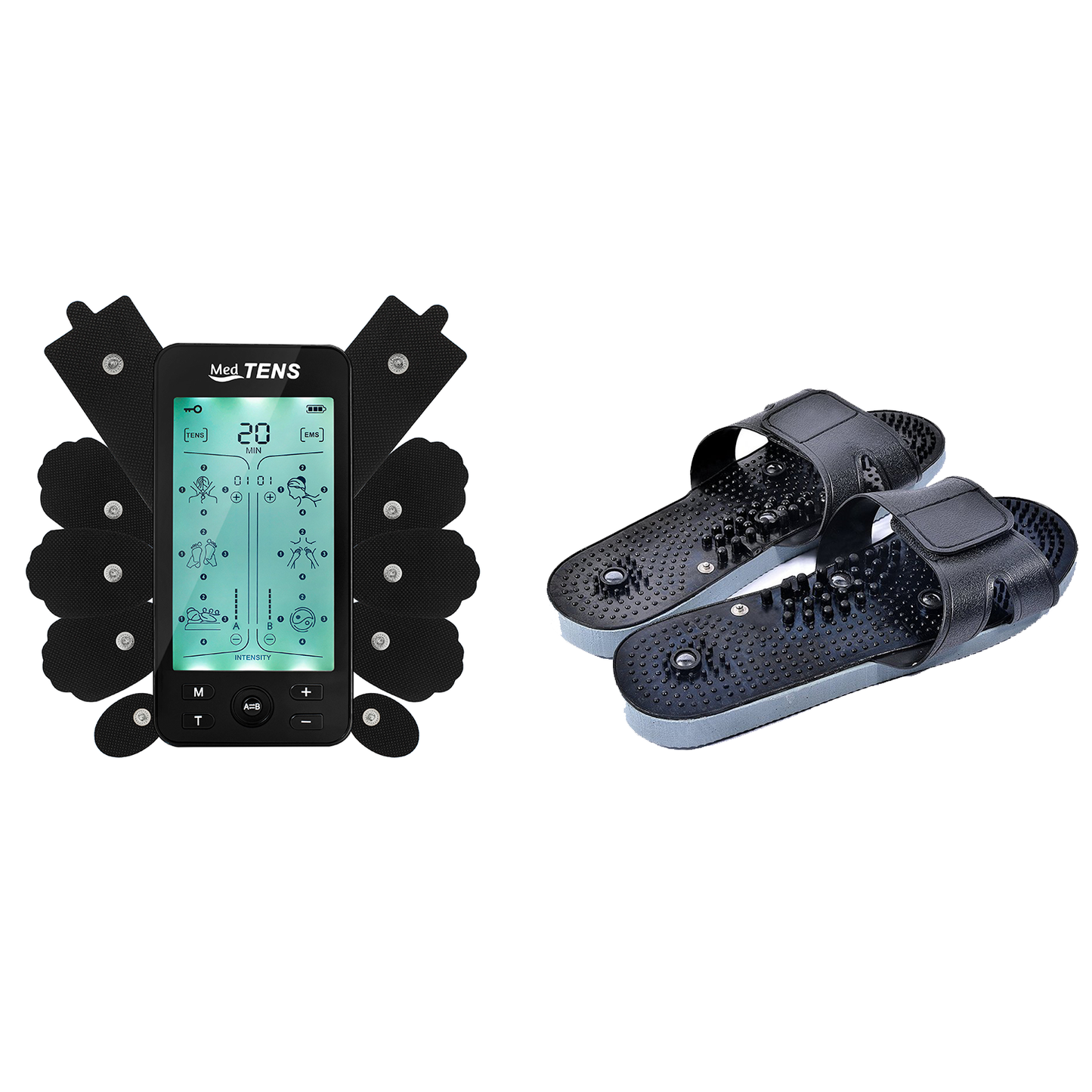 Tens Unit Machine Device Muscle Stimulator Electrotherapy Machine Rechargeable With Slipper