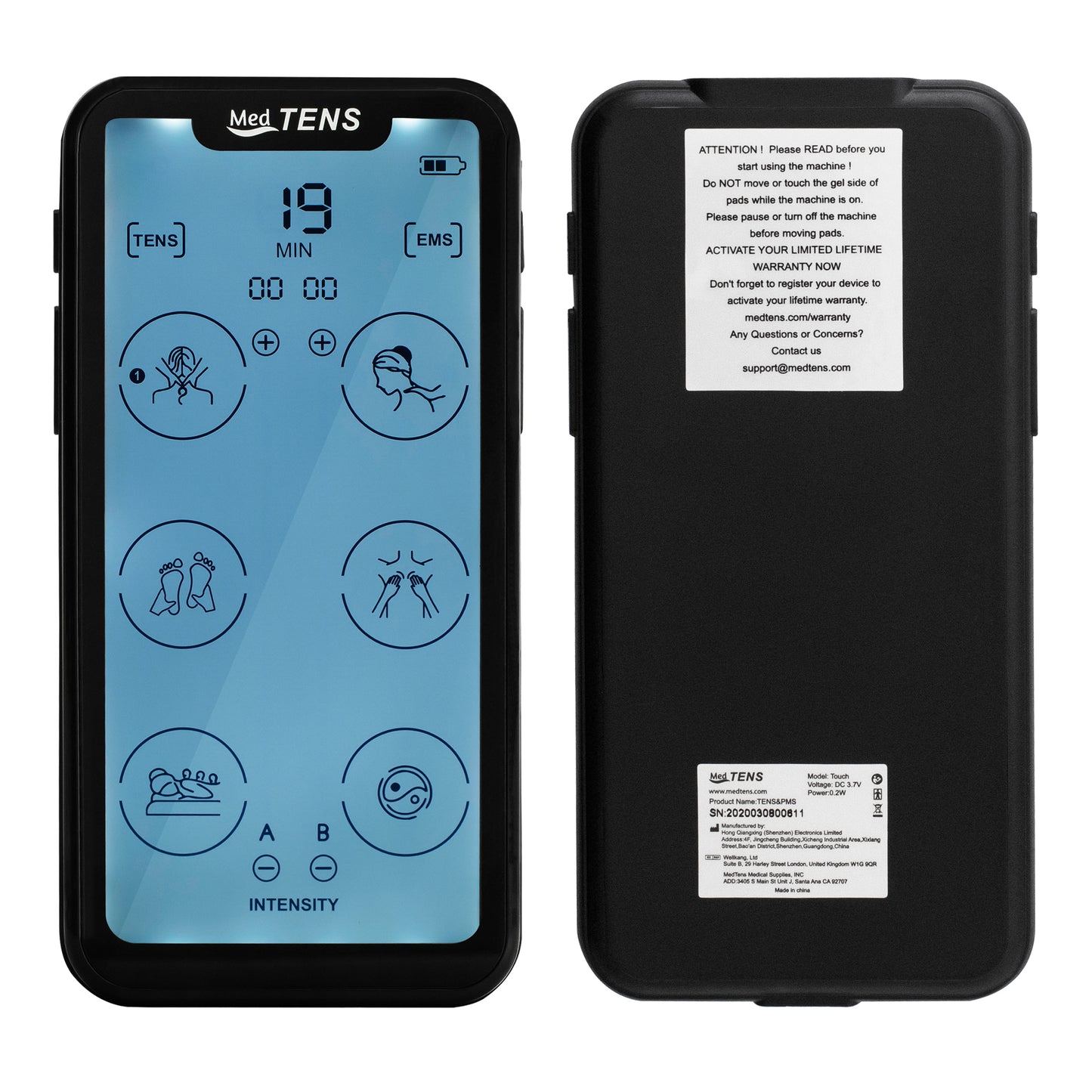 Tens Unit EMS Muscle Stimulator Touchscreen Rechargeable Tens Machine Device 24 Massage Modes 8 Large Replacement Pads Dual Channel Pain Relief Therapy Pulse Therapy Device