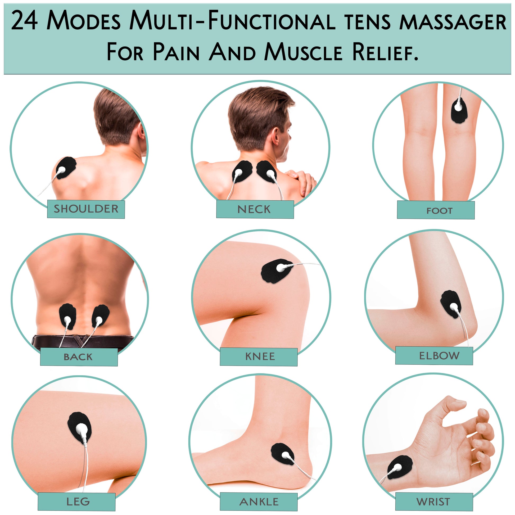 Tens Unit Machine Device 24 Massage Modes Newest Model Muscle