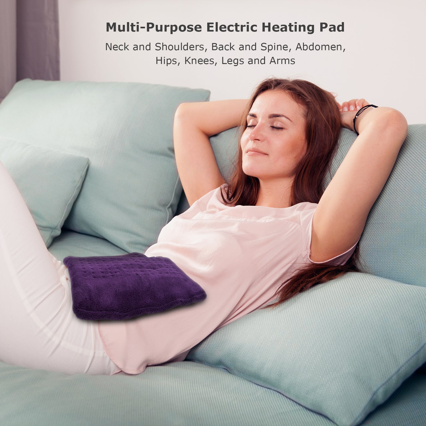 Electric Heating Pad For Muscle Cramp Back Pain Fast Relief Washable Large Size