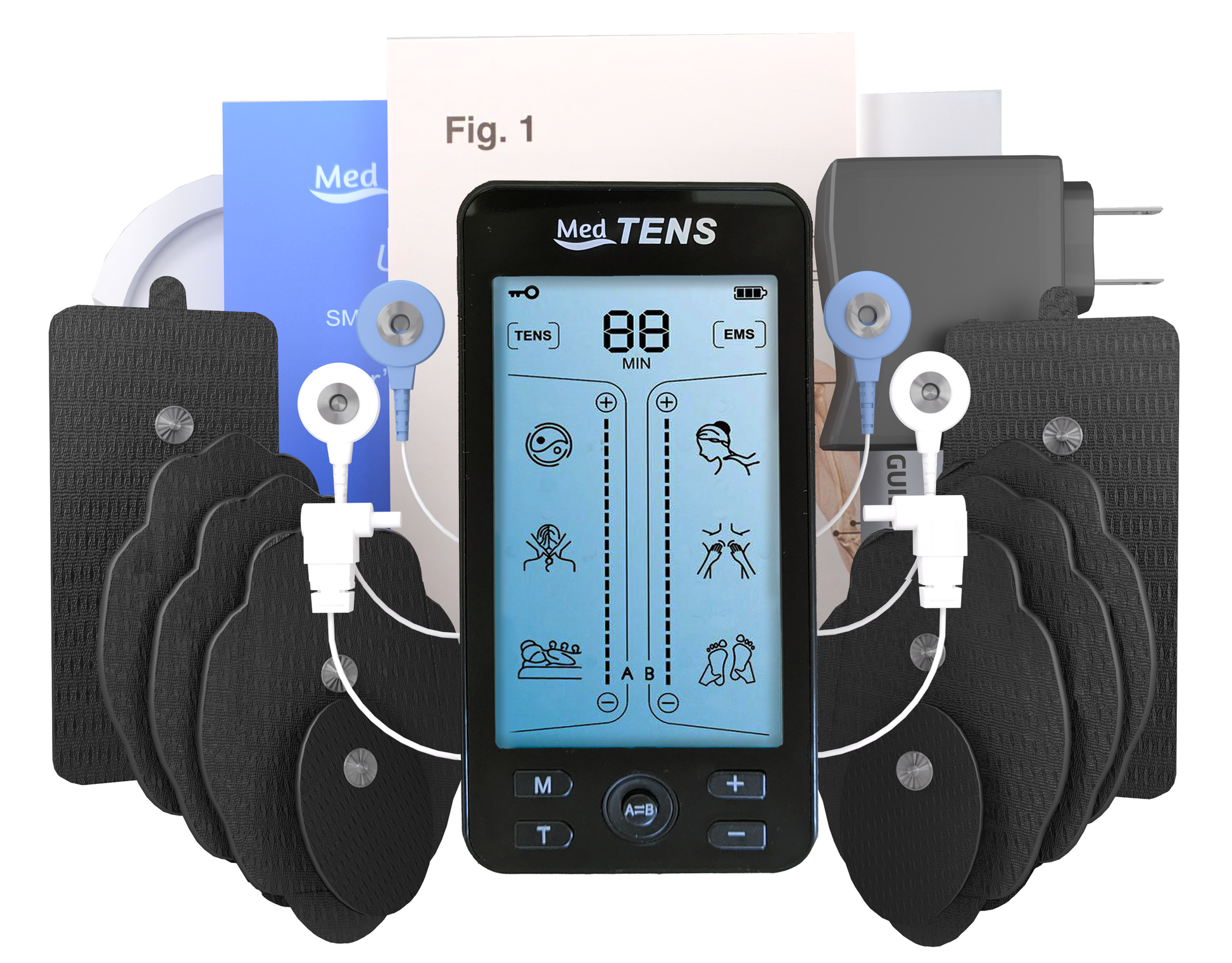 Tens Unit Plus 24 Rechargeable Electronic Pulse Massager Machine Multi Mode  Device with All Accessories [New Model]