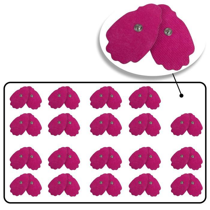 10 Pairs Large Pink Snap On Reusable Self-Adhesive Replacement Tens Unit Electrode Pads